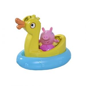 Toomies Peppa Pig Peppa et Duck Flotteur de bain – Jouet de bain Peppa Squirter et flotteur verseur de canard avec roue à eau – Jouets sous licence officielle Peppa Pig – Jouets de bain pour bébé pour