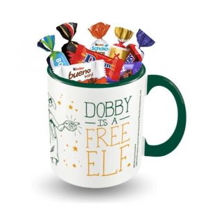 HARRY POTTER Mug Dobby + 15 chocolats gourmands Cadeau original pour fans et moments chocolat&eacute;s