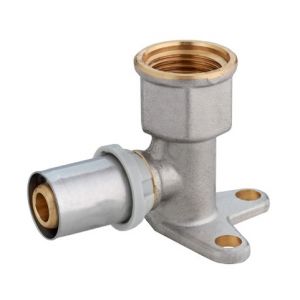 Arcanaute Raccord multicouche à sertir TH - Coude Femelle applique 3/4"" (20/27) - Ø20x2,0