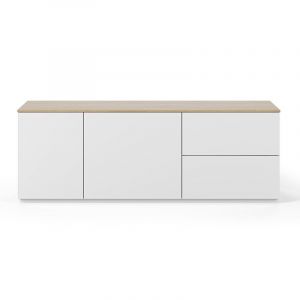 TemaHome Buffet Design "Join II" 160cm Blanc & Chêne