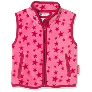 Image de Playshoes Fleece-Weste Sterne Veste sans Manche, Rose (Pink 18), 80 Bébé Fille