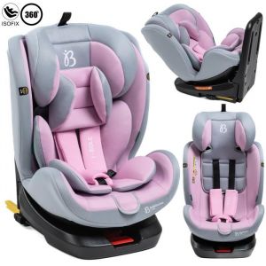 BEBELISSIMO - Siège auto Isofix - pivotant 360 ° - 40-150cm - 0-36kg - i-size EOLE - rose