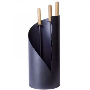 Serviteur de Chemin&eacute;e 4 Pi&egrave;ces Poign&eacute;es Bois Sannover