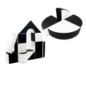 Set de 15 blocs en mousse le jeu noir - blanc