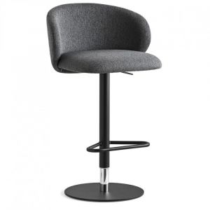 Tabouret pivotant 360 TUKA structure métal assise tapissé noir