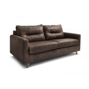 Image de Bobochic Canapé droit convertible SINKI VINTAGE Marron foncé