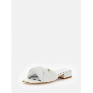 Guess Sandales Albert cuir v&eacute;ritable Blanc - Couleur Blanc - Taille 41