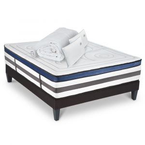 Ensemble Matelas Quintessence Mousse Accueil M&eacute;moire Cocooning et sommier + accessoires 140x200