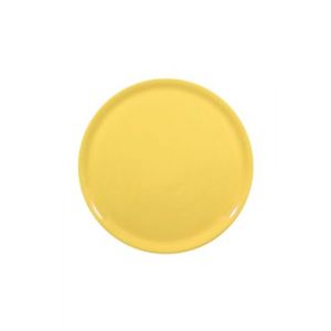 Hendi Assiette à pizza ronde, porcelaine, motif: unicolore, conviennent pour la lave-vaisselle et les fours à micro-ondes, ⌀330 mm, jaune