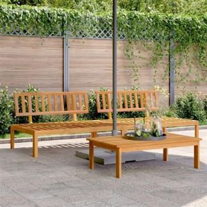 VidaXL Canap&eacute;s centraux palette de jardin 2 pcs bois massif d'acacia, canap&eacute; palette en bois, banc d'ext&eacute;rieur, meuble de 365847