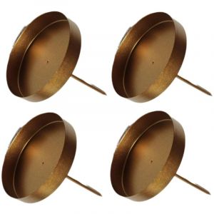 Lot de 4 bougeoirs pour couronne de l'Avent - Dor&eacute; - 8 cm - Sans &eacute;pingle - Couronne de l'Avent &agrave; planter - Pour bougies de No&euml;l - D&eacute;coration de table