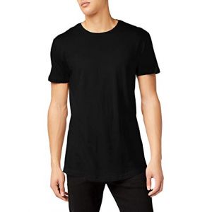 Image de Urban classics Urban Classic Shaped Long Tee, T-shirt coupe droite Col Ras Du Cou Manches Courtes Homme, Noir