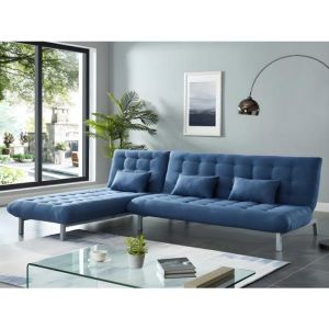 Canapé modulable convertible tissu HORNET - Bleu