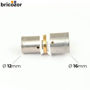 Boutt&eacute; Raccord PER &agrave; sertir - Union r&eacute;duite - diam&egrave;tre 12/16 mm