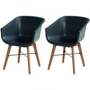 Hartman Chaise de jardin en résine Amalia grise (lot de 2)