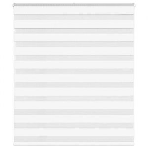 VidaXL Store zèbre blanc 135x100 cm largeur du tissu 1309cm polyester store à enrouleur zébré store zébré pour fenêtre 4014736