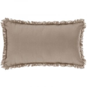 Image de Atmosphera Coussin déhoussable avec contour frange 30x50 cm Lin