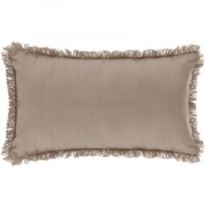 Image de Atmosphera Coussin déhoussable avec contour frange 30x50 cm Lin