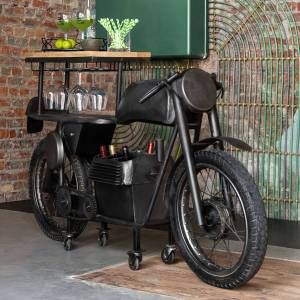 Image de Table de Bar Design "Motocyclette" 200cm Gris Prix