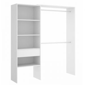 Image de Pegane Armoire placard extensible coloris blanc - Longueur 110-160 x Hauteur 187 x Profondeur 40 cm