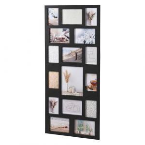 Well Home Cadre photo pour 16 photos, cadre noir 46,5 x 1,8 x 109 cm