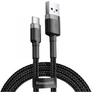 Baseus Câble USB-C QC3.0 flexible et durable 2A 2M noir et gris