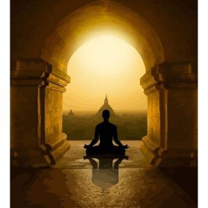 Peinture au num&eacute;ro : Bouddhisme en Asie - sans ch&acirc;ssis en bois