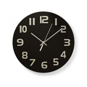 NEDIS Horloge murale circulaire Ø 30 cm Chiffres faciles à lire Noir