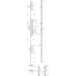 Image de Fargo Serrure 3 points TF3 pêne dormant à rouleau 45 hauteur de 1860 mm - stremler - 6374.45.1A