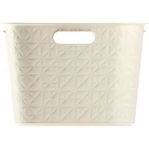 Curver Coffre à Linge Softex 45L - Design Élégant - Léger et Pratique - 70% recyclé - 59 x 39 x 27 cm - Blanc cassé