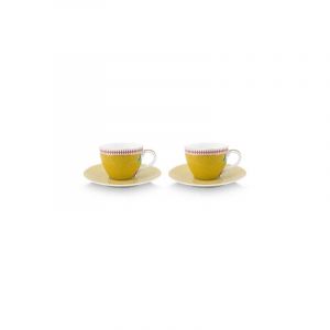 Pip studio Tassen und Untertassen La Majorelle Pink 2er set Geschirr 1 ct (29.89 € / 1 ct)