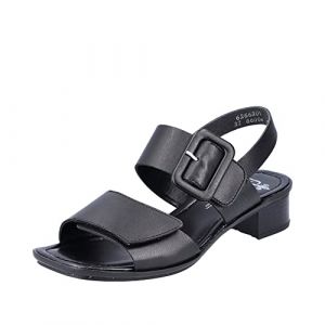 Rieker Femme 62663 Sandale, Noir, 39 EU
