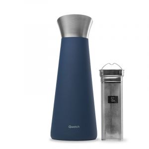 Qwetch Carafe isotherme inox bleu 1000ml