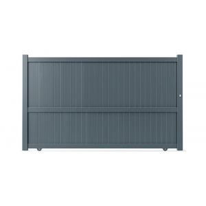 Portail coulissant Elio - Aluminium - Gris - 375x180cm
