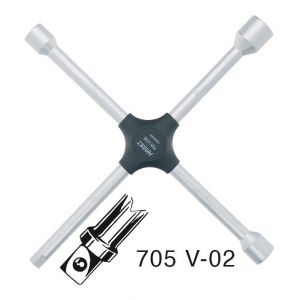 Hazet Clés en croix 17x19x22mm / Carré d''entrainement 125 = 1/2' 705V-02