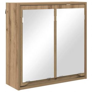 VidaXL Armoire Miroir de Salle de Bain Ch&ecirc;ne artisanal 60 x 20 x 60 cm