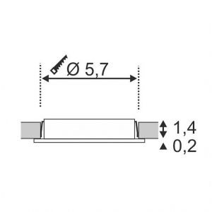 SLV Spot LED encastrable LED intégrée DL 126 112225 blanc chaud 3 W métal (brossé)