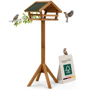 Image de Moorland Nichoir Mangeoire Oiseaux Exterieur sur Pied 101 cm – Toit Bitumé Résistant aux Intempéries Toute lAnnée – VH3