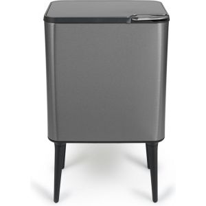 Umuzi Cleaning Push bin Poubelle - 36 litres - Gris métallisé - 48 x 38 x 54,5 cm