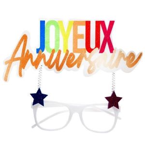 Ruedelafete Lunettes Anniversaire Festicolor blanches