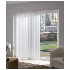 Madécostore Lot de 9 lamelles verticales 127mm tamisantes pour store californien - Blanc - L12,7 x H260cm