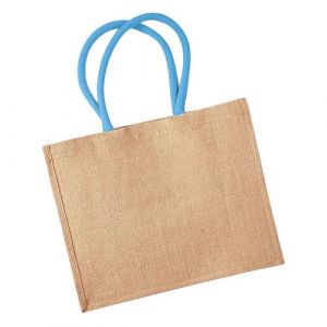 Sac de courses classique en jute Westford Mill - 21 litres (Taille unique) (Naturel/Bleu) - UTBC1542