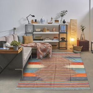 203x295 Tapis kilim 203x295 peshawar Kilim Multicolore fait main en laine idéal pour Multicolore