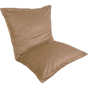 Pouf intérieur xl Housse en velours beige 150x100cm