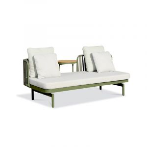 Remarquable Canapé de jardin 3 places en aluminium - Olive