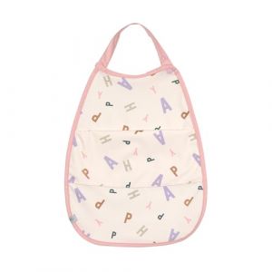 L&auml;ssig Bavoir b&eacute;b&eacute; enfant (2 pcs.) avec protection anti-chute et bouton pression/Medium Drop Bib Happy Fruits peach