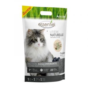 Agecom Essentiel - Litière Naturelle au Charbon pour Chat - 15L