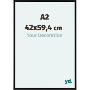 Yd. Your Decoration - A2 42x59.4 cm - Cadres Photos en Aluminium Avec Verre acrylique - Excellente Qualité - Noir Mat - Cadre Decoration Murale - Aurora