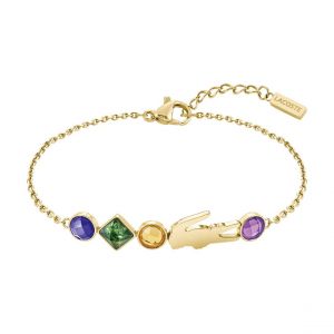 Lacoste Bracelet Femme Deva - 2040361 Acier Doré Circonference Interieur 165 Mm + 50 Mm Extender