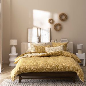 Origin Parure de lit en bambou jaune 200x200cm